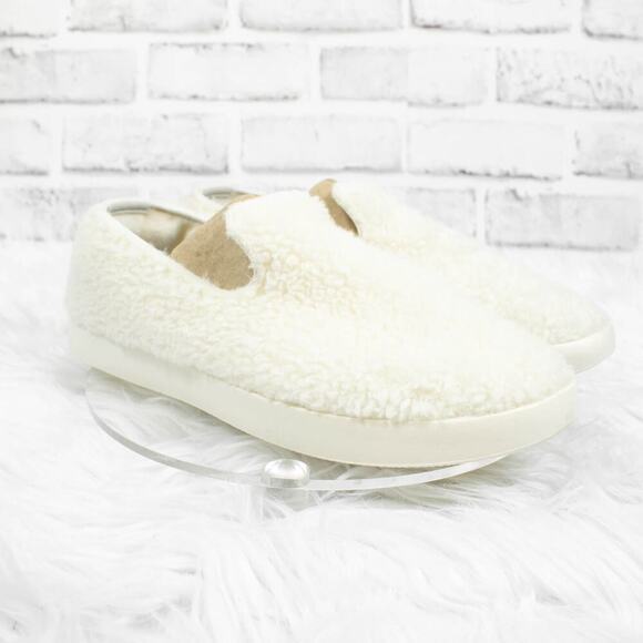 Allbirds Mens White Wool Teddy‎ Shearling Slip On Comfort Low Sneakers Size 10 - Picture 1 of 12